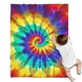 thumbnail image 1 of Colorful Rainbow Tie Dye Spiral Pattern Blanket,Comfortable Soft Flannel Throw Blanket,All Season,Warm Lightweight Blankets for Sofa Bed Couch Living Room Chair,30"x40", 1 of 4