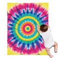 thumbnail image 1 of Colorful Rainbow Tie Dye Spiral Pattern Blanket,Comfortable Soft Flannel Throw Blanket,All Season,Warm Lightweight Blankets for Sofa Bed Couch Living Room Chair,30"x40", 1 of 4