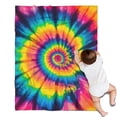 thumbnail image 1 of Colorful Rainbow Tie Dye Spiral Pattern Blanket,Comfortable Soft Flannel Throw Blanket,All Season,Warm Lightweight Blankets for Sofa Bed Couch Living Room Chair,30"x40", 1 of 4