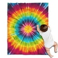 thumbnail image 1 of Colorful Rainbow Tie Dye Spiral Pattern Blanket,Comfortable Soft Flannel Throw Blanket,All Season,Warm Lightweight Blankets for Sofa Bed Couch Living Room Chair,30"x40", 1 of 4