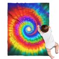 thumbnail image 1 of Colorful Rainbow Tie Dye Spiral Pattern Blanket,Comfortable Soft Flannel Throw Blanket,All Season,Warm Lightweight Blankets for Sofa Bed Couch Living Room Chair,30"x40", 1 of 4