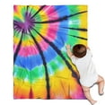 thumbnail image 1 of Colorful Rainbow Tie Dye Spiral Pattern Blanket,Comfortable Soft Flannel Throw Blanket,All Season,Warm Lightweight Blankets for Sofa Bed Couch Living Room Chair,30"x40", 1 of 4