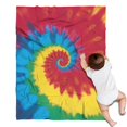 thumbnail image 1 of Colorful Rainbow Tie Dye Spiral Pattern Blanket,Comfortable Soft Flannel Throw Blanket,All Season,Warm Lightweight Blankets for Sofa Bed Couch Living Room Chair,30"x40", 1 of 4