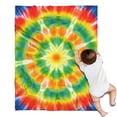 thumbnail image 1 of Colorful Rainbow Tie Dye Spiral Pattern Blanket,Comfortable Soft Flannel Throw Blanket,All Season,Warm Lightweight Blankets for Sofa Bed Couch Living Room Chair,30"x40", 1 of 4