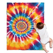 Colorful Rainbow Tie Dye Spiral Pattern Blanket,Comfortable Soft Flannel Throw Blanket,All Season,Warm Lightweight Blankets for Sofa Bed Couch Living Room Chair,30"x40"