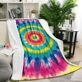 thumbnail image 1 of Colorful Rainbow Tie Dye Spiral Pattern Blanket,Comfortable Soft Flannel Throw Blanket,All Season,Warm Lightweight Blankets for Sofa Bed Couch Living Room Chair,40"x50", 1 of 4