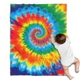 thumbnail image 1 of Colorful Rainbow Tie Dye Spiral Pattern Blanket,Comfortable Soft Flannel Throw Blanket,All Season,Warm Lightweight Blankets for Sofa Bed Couch Living Room Chair,30"x40", 1 of 4