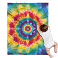 thumbnail image 1 of Colorful Rainbow Tie Dye Spiral Pattern Blanket,Comfortable Soft Flannel Throw Blanket,All Season,Warm Lightweight Blankets for Sofa Bed Couch Living Room Chair,30"x40", 1 of 4