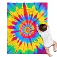 thumbnail image 1 of Colorful Rainbow Tie Dye Spiral Pattern Blanket,Comfortable Soft Flannel Throw Blanket,All Season,Warm Lightweight Blankets for Sofa Bed Couch Living Room Chair,30"x40", 1 of 4