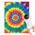 thumbnail image 1 of Colorful Rainbow Tie Dye Spiral Pattern Blanket,Comfortable Soft Flannel Throw Blanket,All Season,Warm Lightweight Blankets for Sofa Bed Couch Living Room Chair,30"x40", 1 of 4