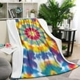 thumbnail image 1 of Colorful Rainbow Tie Dye Spiral Pattern Blanket,Comfortable Soft Lamb Wool Throw Blanket,All Season,Warm Lightweight Blankets for Sofa Bed Couch Living Room Chair,60"x80", 1 of 4