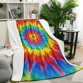 thumbnail image 1 of Colorful Rainbow Tie Dye Spiral Pattern Blanket,Comfortable Soft Lamb Wool Throw Blanket,All Season,Warm Lightweight Blankets for Sofa Bed Couch Living Room Chair,50"x60", 1 of 4
