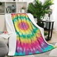 thumbnail image 1 of Colorful Rainbow Tie Dye Spiral Pattern Blanket,Comfortable Soft Lamb Wool Throw Blanket,All Season,Warm Lightweight Blankets for Sofa Bed Couch Living Room Chair,50"x60", 1 of 4