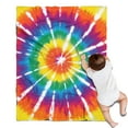 thumbnail image 1 of Colorful Rainbow Tie Dye Spiral Pattern Blanket,Comfortable Soft Lamb Wool Throw Blanket,All Season,Warm Lightweight Blankets for Sofa Bed Couch Living Room Chair,30"x40", 1 of 4