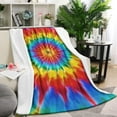 thumbnail image 1 of Colorful Rainbow Tie Dye Spiral Pattern Blanket,Comfortable Soft Lamb Wool Throw Blanket,All Season,Warm Lightweight Blankets for Sofa Bed Couch Living Room Chair,40"x50", 1 of 4