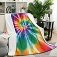 thumbnail image 1 of Colorful Rainbow Tie Dye Spiral Pattern Blanket,Comfortable Soft Lamb Wool Throw Blanket,All Season,Warm Lightweight Blankets for Sofa Bed Couch Living Room Chair,50"x60", 1 of 4
