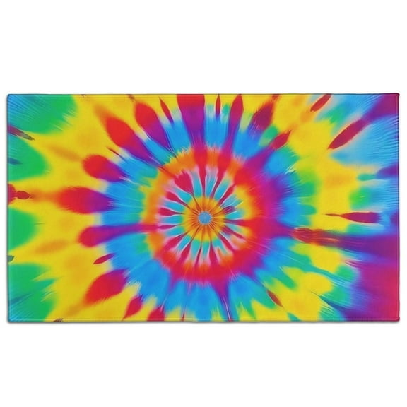Colorful Rainbow Tie Dye Spiral Pattern Door Rugs,Washable Non Slip Door Mats Indoor,Decorative Door Mats,Entry Mat Indoor for Entrance,Bedroom,Kitchen,Bathroom,17"x30"
