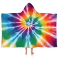 thumbnail image 1 of Colorful Rainbow Tie Dye Spiral Pattern Hooded Bath Towel，50"x30" for Ages 3 To 12 Kids, Quick Dry Lightweight Soft Microfiber Hood Beach Towel Cover Up for Kids, 1 of 7