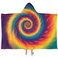 thumbnail image 1 of Colorful Rainbow Tie Dye Spiral Pattern Hooded Bath Towel，60"x35" for Ages 3 To 12 Kids, Quick Dry Lightweight Soft Microfiber Hood Beach Towel Cover Up for Kids, 1 of 7