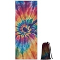 thumbnail image 1 of Colorful Rainbow Tie Dye Spiral Pattern Hot Yoga Mat Towel Non Slip for Hot Yoga - Quick-Drying Yoga Mat Cover with 4 Corner Pockets with Travel Bag - Hot Yoga Towel Non Slip 70"x26", 1 of 6