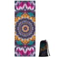 thumbnail image 1 of Colorful Rainbow Tie Dye Spiral Pattern Hot Yoga Mat Towel Non Slip for Hot Yoga - Quick-Drying Yoga Mat Cover with 4 Corner Pockets with Travel Bag - Hot Yoga Towel Non Slip 74"x26", 1 of 6