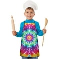 thumbnail image 1 of Colorful Rainbow Tie Dye Spiral Pattern Kids Aprons for Girls and Boys,Adjustable Neck Strap Toddler Aprons for Kids Cooking Baking, 1 of 6