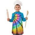 thumbnail image 1 of Colorful Rainbow Tie Dye Spiral Pattern Kids Aprons for Girls and Boys,Adjustable Neck Strap Toddler Aprons for Kids Cooking Baking, 1 of 6