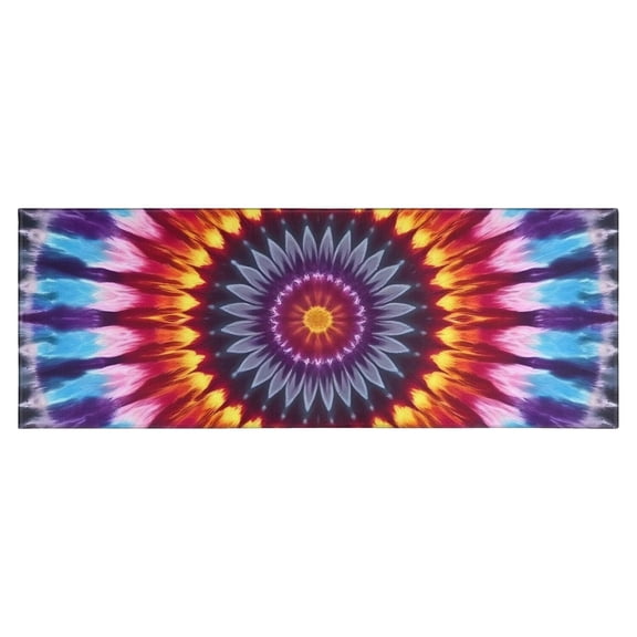 Colorful Rainbow Tie Dye Spiral Pattern Kitchen Rug Mat,Kitchen Runner Rugs Non Skid Washable,Decorative Kitchen Floor Mats for Kitchen,Sink,Laundry,17"X47"