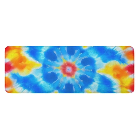 Colorful Rainbow Tie Dye Spiral Pattern Kitchen Rug Mat,Kitchen Runner Rugs Non Skid Washable,Decorative Kitchen Floor Mats for Kitchen,Sink,Laundry,17"x47.2"