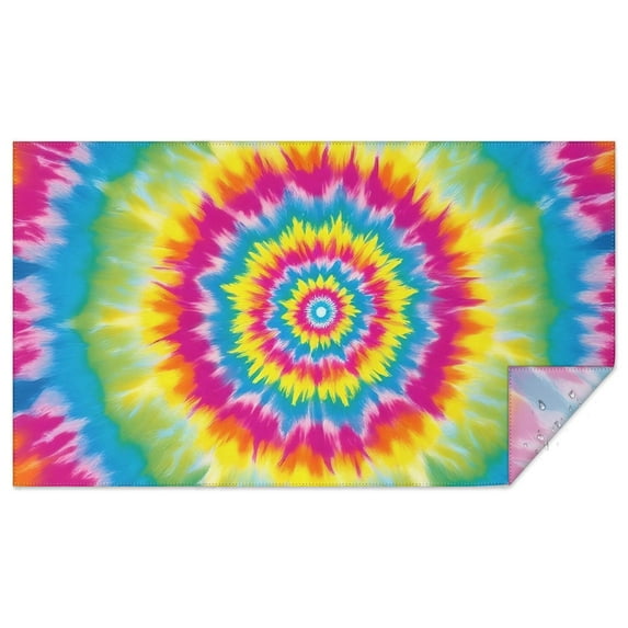 Colorful Rainbow Tie Dye Spiral Pattern Rectangle Tablecloth 60"x102",Waterproof Polyester Rectangle Table Cloth, Wipeable Spillproof Polyester Tablecloth for Dining, Camping, Indoor and Outdoor