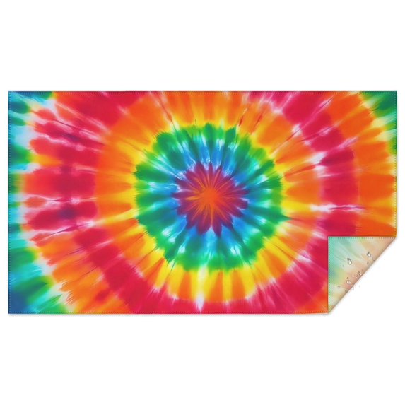 Colorful Rainbow Tie Dye Spiral Pattern Rectangle Tablecloth 60"x102",Waterproof Polyester Rectangle Table Cloth, Wipeable Spillproof Polyester Tablecloth for Dining, Camping, Indoor and Outdoor