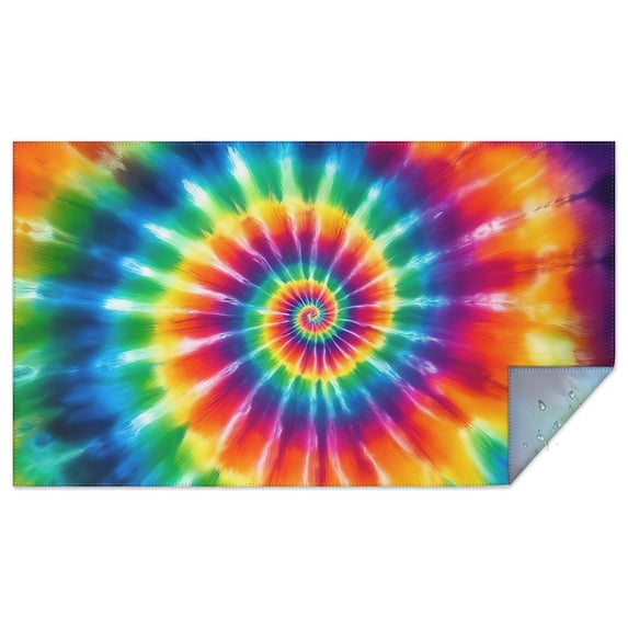 Colorful Rainbow Tie Dye Spiral Pattern Rectangle Tablecloth 60"x102",Waterproof Polyester Rectangle Table Cloth, Wipeable Spillproof Polyester Tablecloth for Dining, Camping, Indoor and Outdoor
