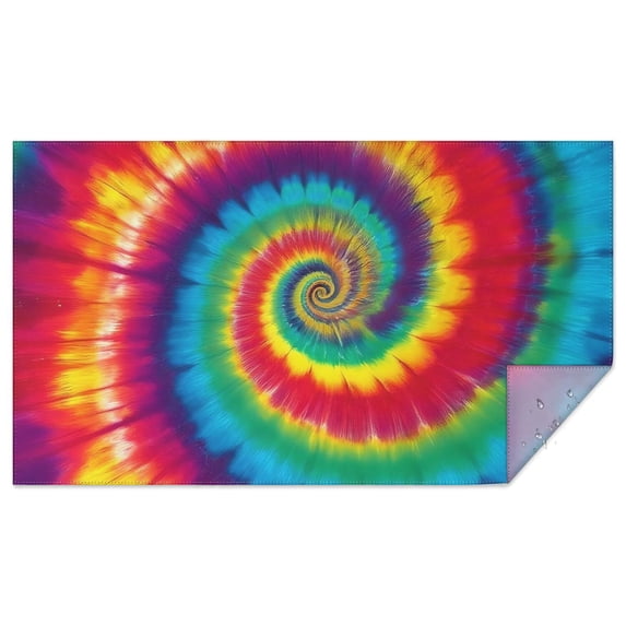 Colorful Rainbow Tie Dye Spiral Pattern Rectangle Tablecloth 60"x102",Waterproof Polyester Rectangle Table Cloth, Wipeable Spillproof Polyester Tablecloth for Dining, Camping, Indoor and Outdoor