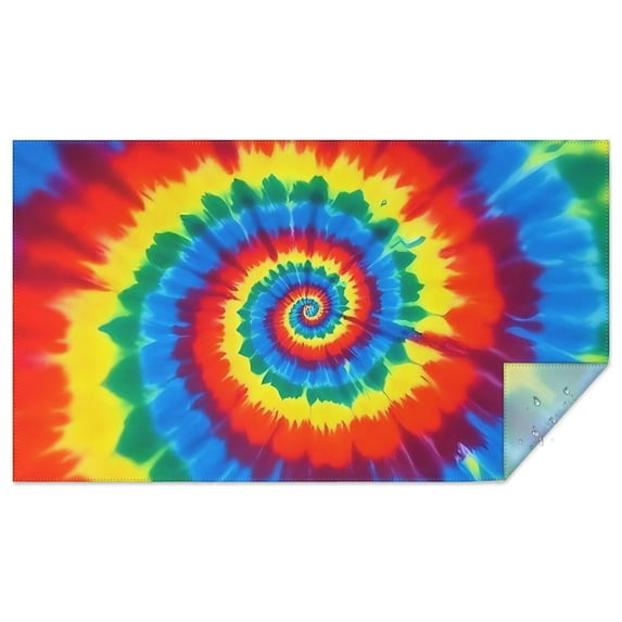Colorful Rainbow Tie Dye Spiral Pattern Rectangle Tablecloth 60"x102",Waterproof Polyester Rectangle Table Cloth, Wipeable Spillproof Polyester Tablecloth for Dining, Camping, Indoor and Outdoor