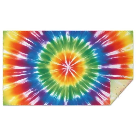 Colorful Rainbow Tie Dye Spiral Pattern Rectangle Tablecloth 60"x102",Waterproof Polyester Rectangle Table Cloth, Wipeable Spillproof Polyester Tablecloth for Dining, Camping, Indoor and Outdoor