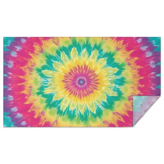 Colorful Rainbow Tie Dye Spiral Pattern Rectangle Tablecloth 60"x102",Waterproof Polyester Rectangle Table Cloth, Wipeable Spillproof Polyester Tablecloth for Dining, Camping, Indoor and Outdoor