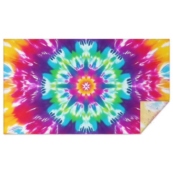 Colorful Rainbow Tie Dye Spiral Pattern Rectangle Tablecloth 60"x102",Waterproof Polyester Rectangle Table Cloth, Wipeable Spillproof Polyester Tablecloth for Dining, Camping, Indoor and Outdoor