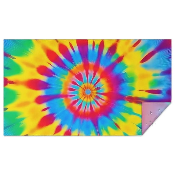 Colorful Rainbow Tie Dye Spiral Pattern Rectangle Tablecloth 60"x102",Waterproof Polyester Rectangle Table Cloth, Wipeable Spillproof Polyester Tablecloth for Dining, Camping, Indoor and Outdoor