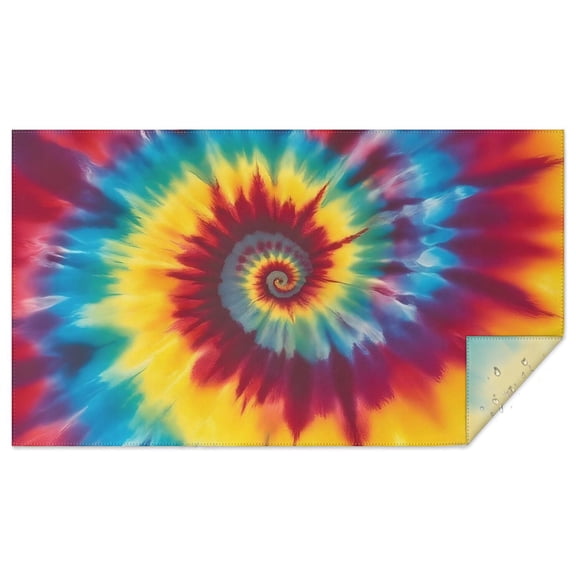 Colorful Rainbow Tie Dye Spiral Pattern Rectangle Tablecloth 60"x102",Waterproof Polyester Rectangle Table Cloth, Wipeable Spillproof Polyester Tablecloth for Dining, Camping, Indoor and Outdoor