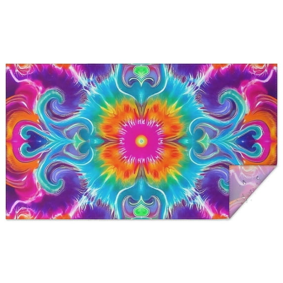 Colorful Rainbow Tie Dye Spiral Pattern Rectangle Tablecloth 60"x102",Waterproof Polyester Rectangle Table Cloth, Wipeable Spillproof Polyester Tablecloth for Dining, Camping, Indoor and Outdoor