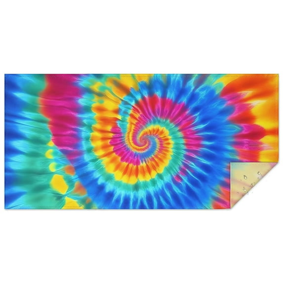 Colorful Rainbow Tie Dye Spiral Pattern Rectangle Tablecloth 60"x120",Waterproof Polyester Rectangle Table Cloth, Wipeable Spillproof Polyester Tablecloth for Dining, Camping, Indoor and Outdoor