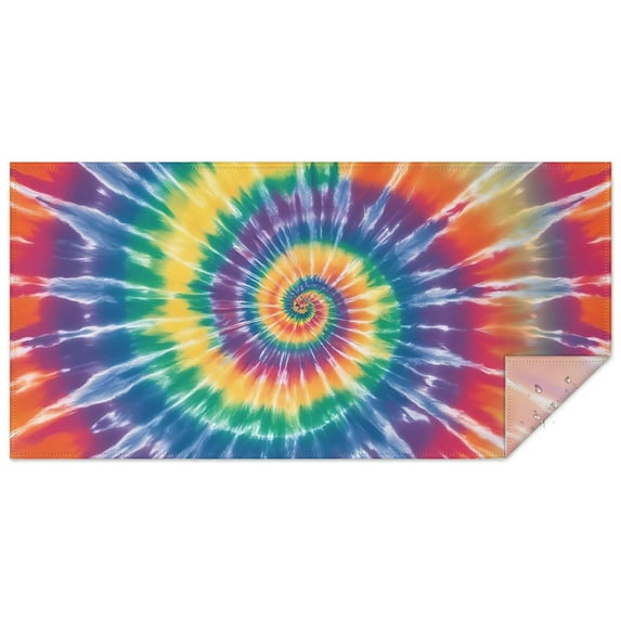 Colorful Rainbow Tie Dye Spiral Pattern Rectangle Tablecloth 60"x120",Waterproof Polyester Rectangle Table Cloth, Wipeable Spillproof Polyester Tablecloth for Dining, Camping, Indoor and Outdoor