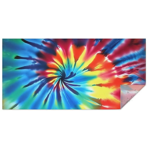 Colorful Rainbow Tie Dye Spiral Pattern Rectangle Tablecloth 60"x120",Waterproof Polyester Rectangle Table Cloth, Wipeable Spillproof Polyester Tablecloth for Dining, Camping, Indoor and Outdoor
