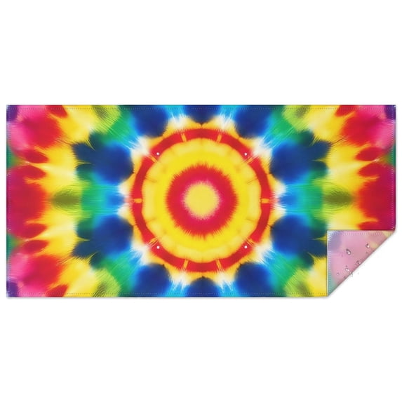 Colorful Rainbow Tie Dye Spiral Pattern Rectangle Tablecloth 60"x120",Waterproof Polyester Rectangle Table Cloth, Wipeable Spillproof Polyester Tablecloth for Dining, Camping, Indoor and Outdoor