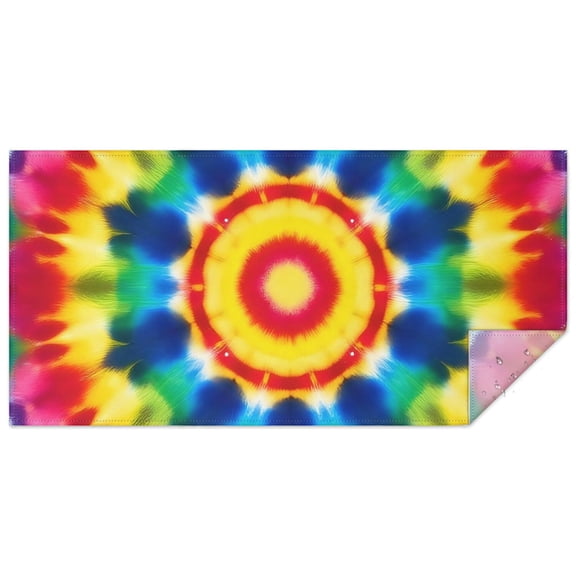 Colorful Rainbow Tie Dye Spiral Pattern Rectangle Tablecloth 60"x120",Waterproof Polyester Rectangle Table Cloth, Wipeable Spillproof Polyester Tablecloth for Dining, Camping, Indoor and Outdoor