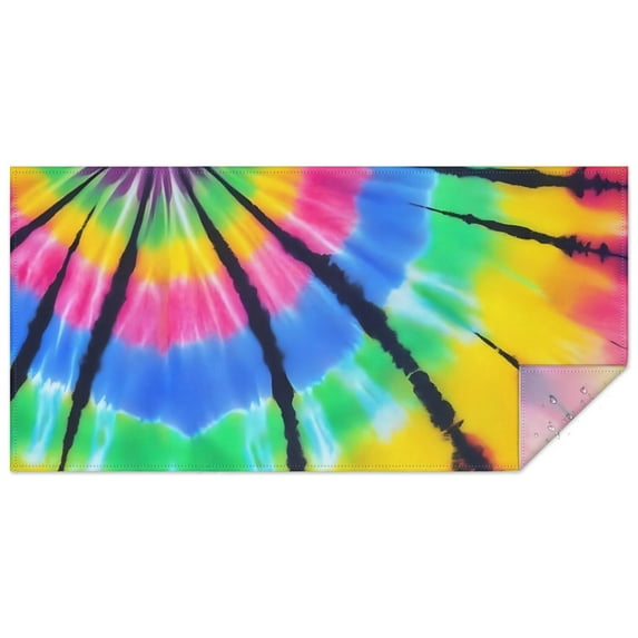 Colorful Rainbow Tie Dye Spiral Pattern Rectangle Tablecloth 60"x120",Waterproof Polyester Rectangle Table Cloth, Wipeable Spillproof Polyester Tablecloth for Dining, Camping, Indoor and Outdoor