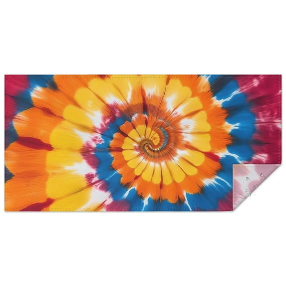 Colorful Rainbow Tie Dye Spiral Pattern Rectangle Tablecloth 60"x120",Waterproof Polyester Rectangle Table Cloth, Wipeable Spillproof Polyester Tablecloth for Dining, Camping, Indoor and Outdoor