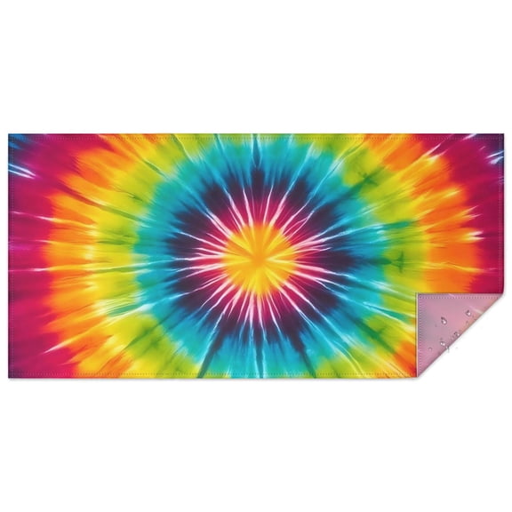 Colorful Rainbow Tie Dye Spiral Pattern Rectangle Tablecloth 60"x120",Waterproof Polyester Rectangle Table Cloth, Wipeable Spillproof Polyester Tablecloth for Dining, Camping, Indoor and Outdoor