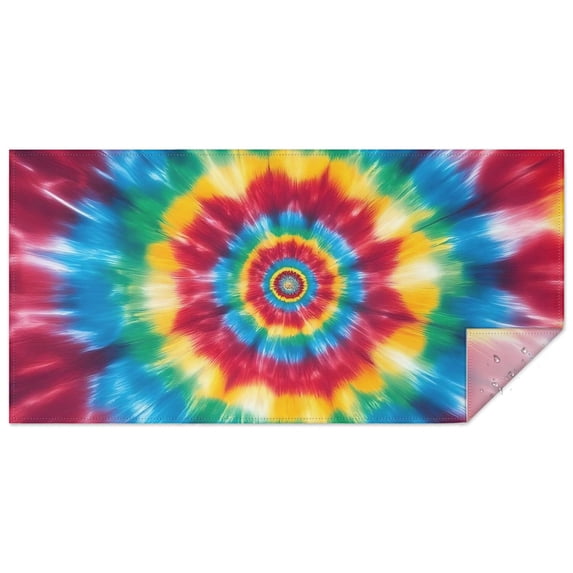 Colorful Rainbow Tie Dye Spiral Pattern Rectangle Tablecloth 60"x120",Waterproof Polyester Rectangle Table Cloth, Wipeable Spillproof Polyester Tablecloth for Dining, Camping, Indoor and Outdoor