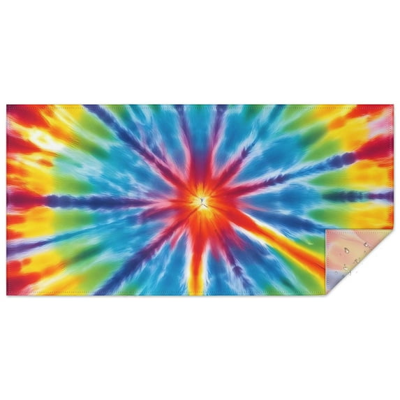 Colorful Rainbow Tie Dye Spiral Pattern Rectangle Tablecloth 60"x120",Waterproof Polyester Rectangle Table Cloth, Wipeable Spillproof Polyester Tablecloth for Dining, Camping, Indoor and Outdoor